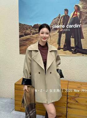 韩版宽松显瘦中长款风衣女2025秋季新款简约气质过膝西装领长外套