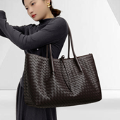 CCAMO包包女款 大容量包包日常通勤百搭真皮女包编织包单肩腋下包