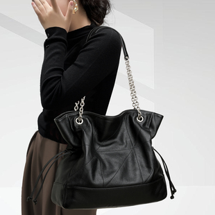 CCAMO牛皮质感包包轻奢小众高级感链条单肩包秋冬包包女款通勤包