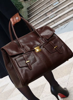 CCAMO包包女式2025新款高端大气真皮手提通勤包包轻奢小众高级感