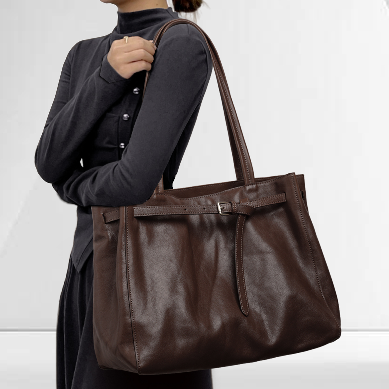 CCAMO真皮女包日常通勤潮流大包