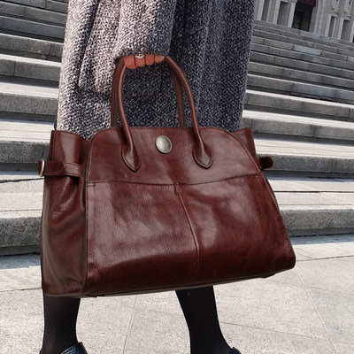 CCAMO通勤包时尚大气牛皮手提包