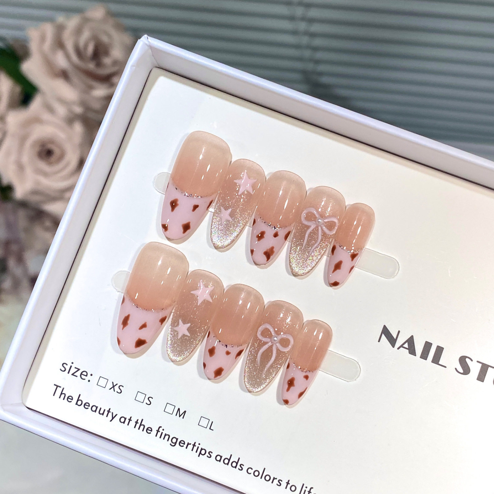 甜酷新款上市优质精品脏脏粉法式豹纹结手工美甲穿戴甲星星美甲,彩妆/香水/美妆工具,穿戴甲/甲片,淘宝优惠券,粉丝福利购,淘宝优惠卷