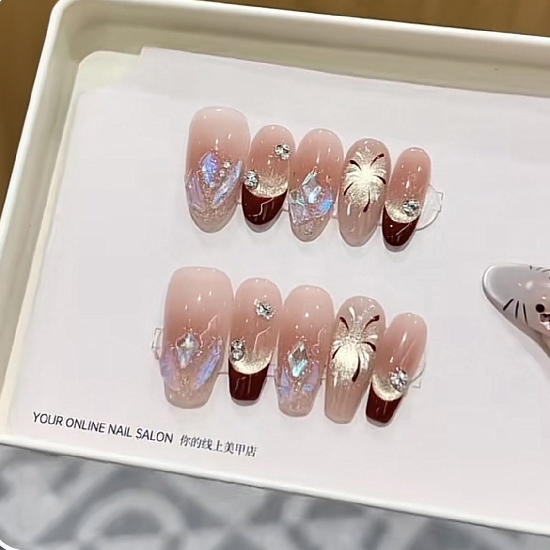 奈姿 纯手工光疗穿戴甲繁星烟花成品重复使用美甲贴片,彩妆/香水/美妆工具,穿戴甲/甲片,淘宝优惠券,粉丝福利购,淘宝优惠卷