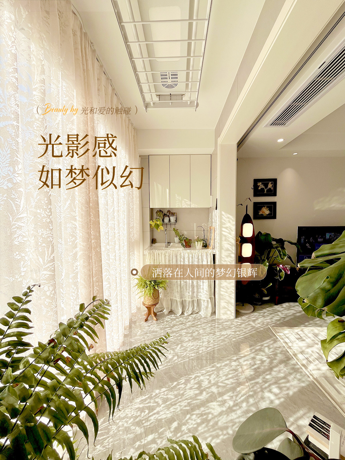 月枝影纱帘透光不透人窗帘阳台窗纱法式梦幻帘客厅高级感2025新款