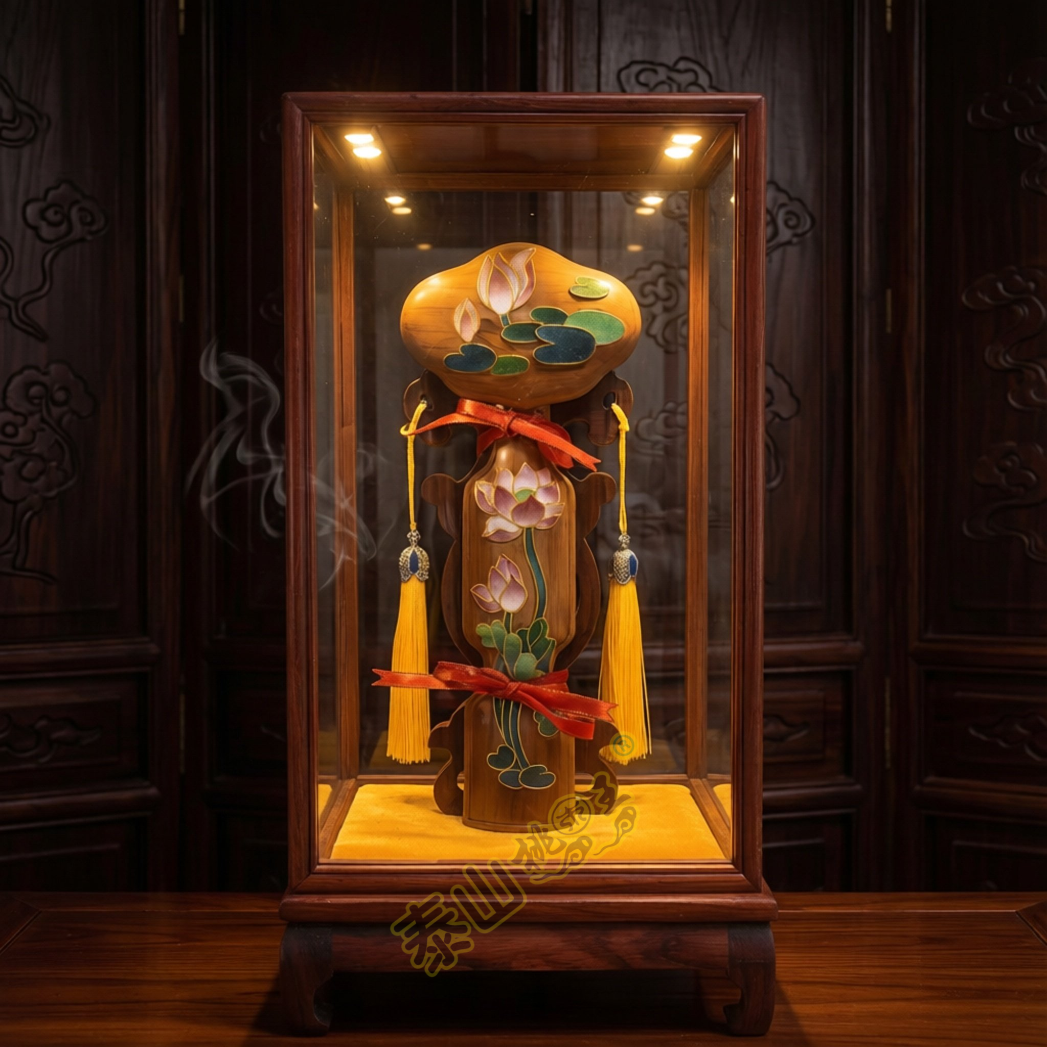 20厘米桃木景泰蓝掐丝珐琅如意中式家装摆件送礼好物,家居饰品,装饰摆件,淘宝优惠券,粉丝福利购,淘宝优惠卷