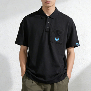 潮休闲史迪奇保罗衫 新款 纯棉短袖 JEANS男女款 宽松翻领POLO衫 ABLE