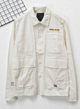 超值惊喜ABLE JEANS初秋外套男休闲工装夹克潮流印花外套翻领上衣