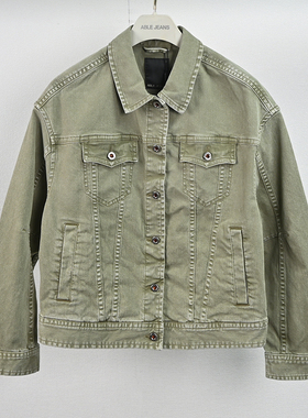 ABLE JEANS女外套春秋浅绿色夹克休闲上衣潮流男朋友街头茄克百搭