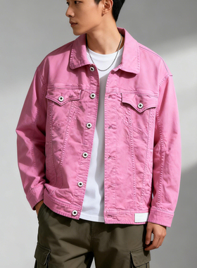 男女同款ABLE JEANS牛仔夹克秋季新品复古彩牛宽松外套百搭休闲潮