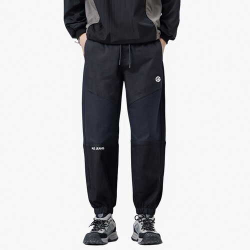 ABLEJEANS机能裤男牛仔拼接长裤