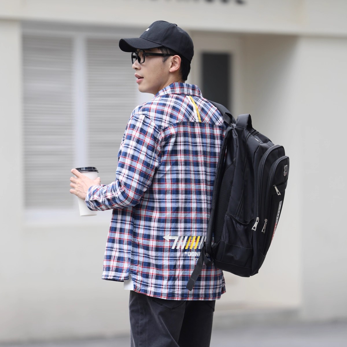 ABLE JEANS男女格子衬衫秋季日系City boy长袖衬衣外套休闲衬衣男