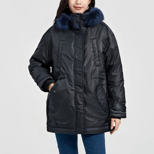 ABLEJEANS女连帽防风冬棉服