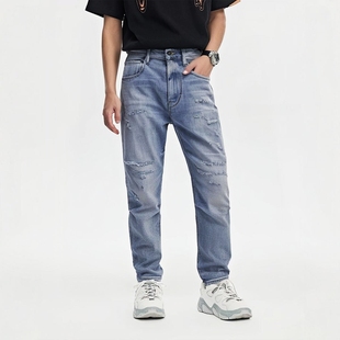 JEANS男牛仔裤 ABLE 潮流宽松立体剪裁秋季 长裤 新款 子直筒裤 滑板裤