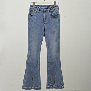 显瘦显高微喇叭裤 马蹄裤 ABLE JEANS女士水洗高腰牛仔裤 潮流长裤