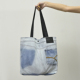 SHOPPER男女通用购物袋环保袋肩包潮流做旧阴影水洗牛仔手提包