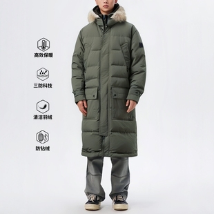 三防羽绒服户外长款ABLE JEANS男外套羽绒衣冬季大毛领上衣北方冬