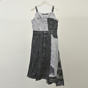 中国想象联名款ABLE JEANS女士性感收腰牛仔吊带连衣裙显瘦气质