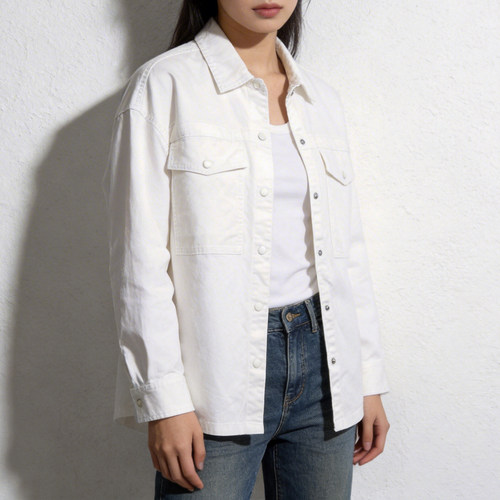 宽松大白衬衫ABLE JEANS女舒适纯棉潮流工装外套长袖OVERSIZE春装