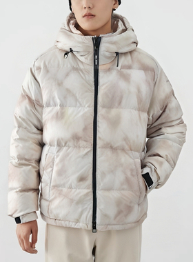 好看厚款男女中性羽绒服ABLE JEANS上衣冬季外套加厚外套连帽冬装