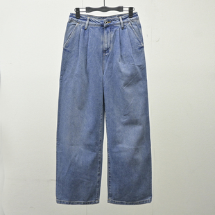 ABLE 美式 JEANS女裤 长裤 女士水洗高腰直筒阔腿裤 拖地裤 牛仔裤