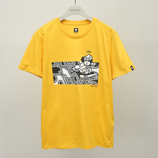 JEANS男纯棉T恤印花t恤衫 体恤ABLE 宽松圆领潮 艺术家涂鸦短袖 大码