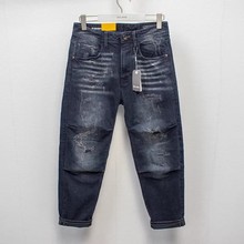 秋冬新款3D BAGGY牛仔裤男松垮裤ABLE JEANS潮流泼水洗破洞男长裤