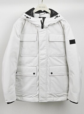户外三防羽绒服硬汉大码外套ABLE JEANS男工装羽绒衣连帽多口袋冬
