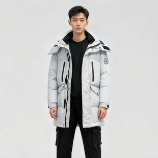 防水防风加厚蓄热防寒羽绒服ABLE 冬外套 JEANS男女羽绒衣连帽工装