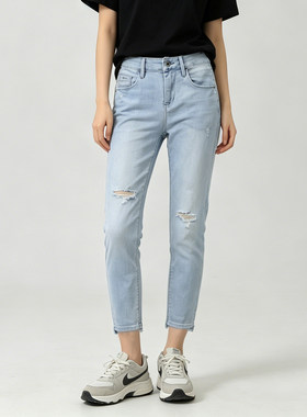 ABLEJEANS女高腰牛仔裤提臀裤
