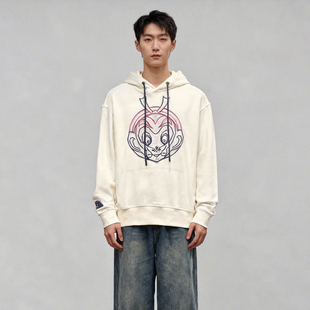 卫衣白色悟空刺绣连帽套头衫 大闹天宫联名卫衣ABLE JEANS男女帽衫