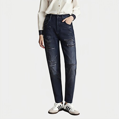 ABLE，JEANS牛仔裤破洞潮锥形裤