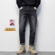 RE新款 24秋冬男牛仔裤 黑灰直筒五袋裤 磨毛牛仔裤 微锥长裤 潮流青年