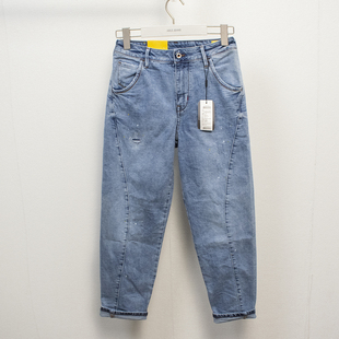 男女九分裤 潮流泼墨小脚牛仔裤 同款 JEANS中性破洞香蕉裤 ABLE 新款