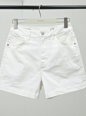 ABLE JEANS女士短裤白色牛仔热裤显瘦高腰宽松辣妹潮大长腿夏