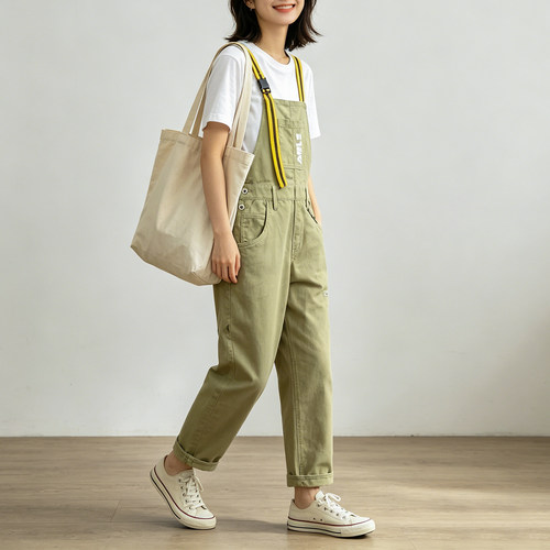 清仓女款ABLEJEANS全棉背带裤