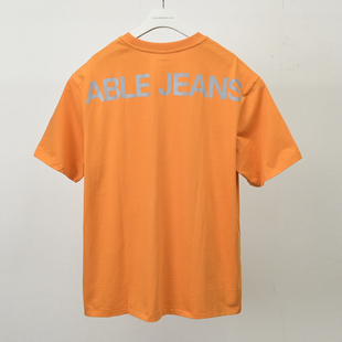 JEANS潮流t恤纯棉圆领上衣夏 体恤ABLE 断码 清仓男女印花短袖