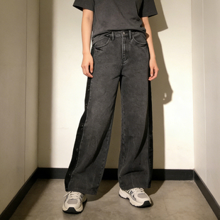 牛仔长裤 中国想象联名款 ABLE JEANS女士水洗宽松大直筒裤 阔腿裤