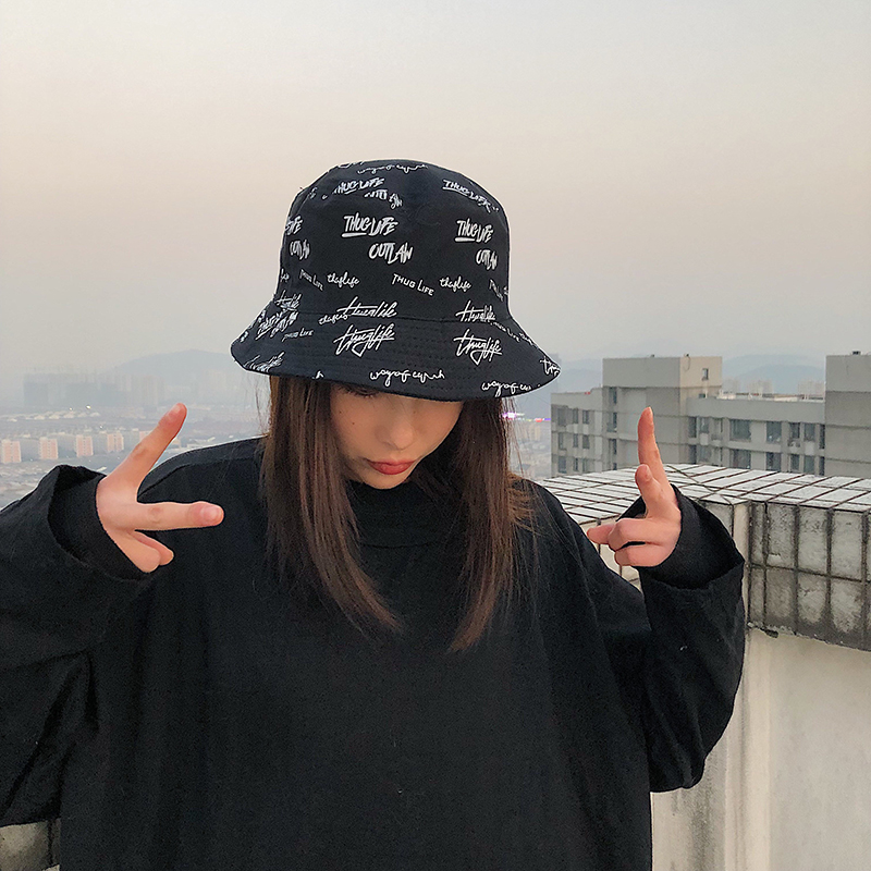 双面戴个性渔夫帽男女潮人韩版百搭街头嘻哈盆帽春夏青年遮阳帽男