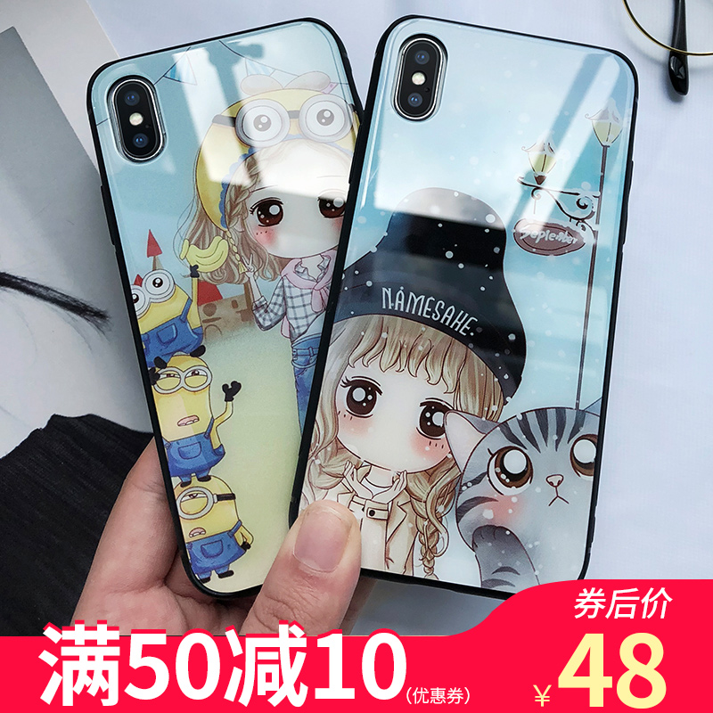 Å·ÆÕÈð˹iPhone xs maxÊÖ»ú¿ÇÆ»¹ûXÊÖ»ú¿Ç7plusÊÖ»ú¿Ç¸öÐÔ´´ÒâiPhone6s/8plusÌ×пÁ§Ð¡»ÆÈËÅ®Éú¿É°®¿¨Í¨