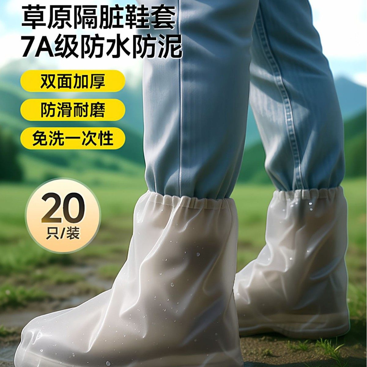 草原鞋套防脏徒步登山专用一次性防滑加厚耐磨外出旅游新疆内蒙PE,居家日用,一次性鞋套,淘宝优惠券,粉丝福利购,淘宝优惠卷