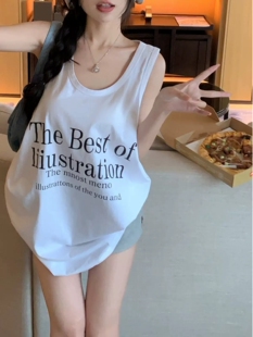 纯棉可外穿女款学生吊带睡衣家居服宽松性感无袖背心中长款睡裙潮