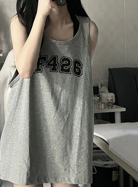 无袖背心性感睡裙中长款女纯棉