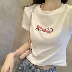 短袖恤女夏季新款潮韓版圓領半袖修身打底短款上衣