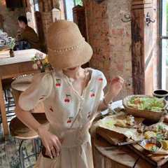 Cherry embroidery knitting series