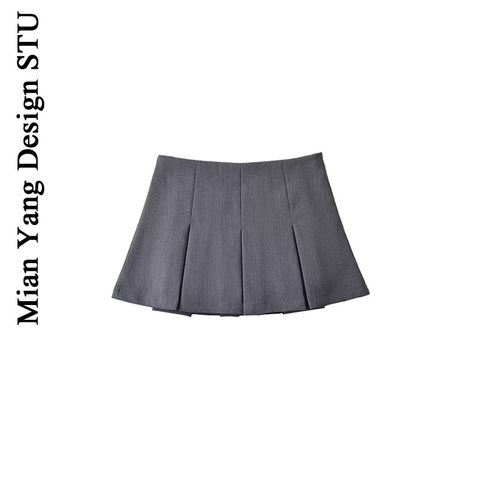 短裙百褶裙美式高校风A字短裙