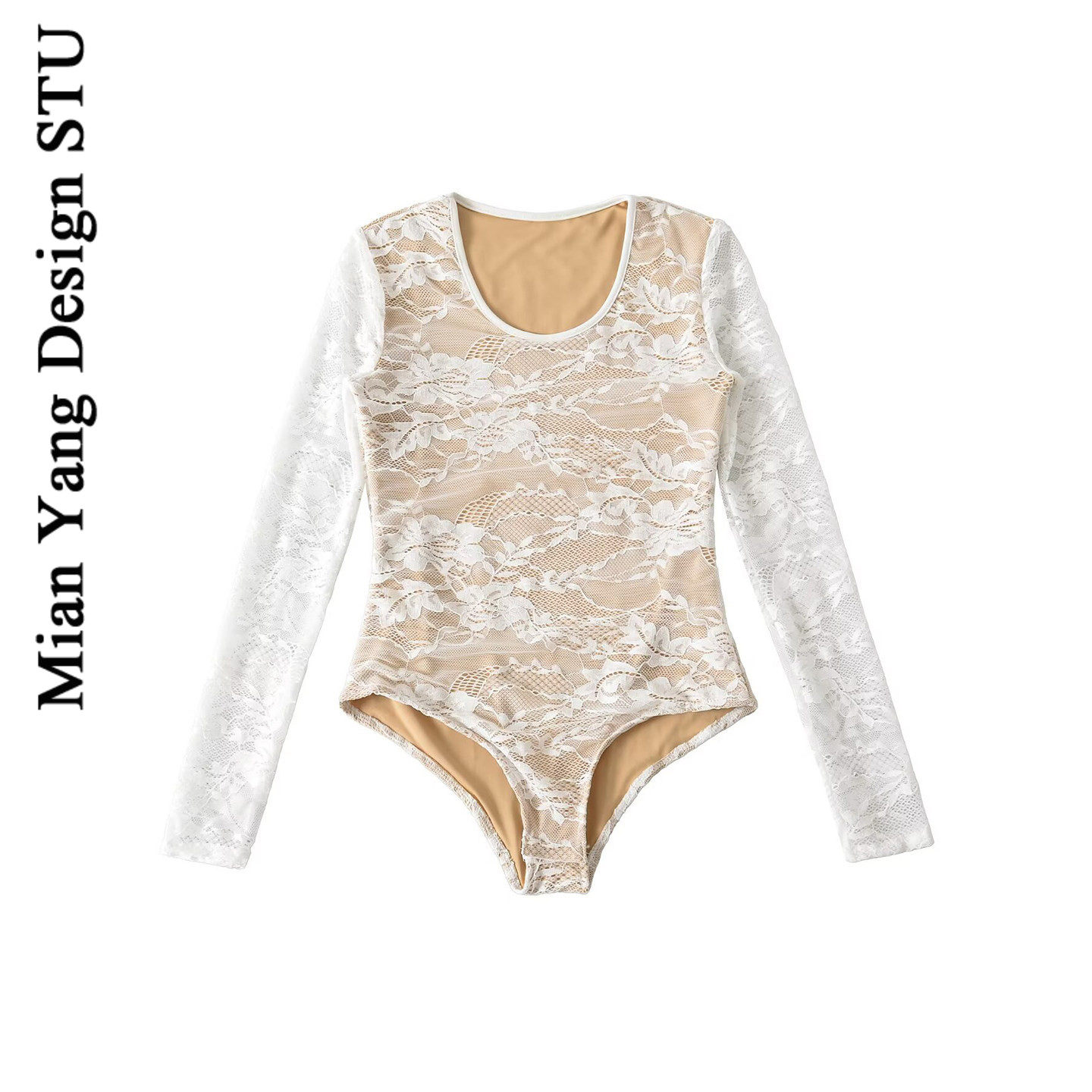 棉洋复古性感蕾丝网纱圆领长袖打底衫女 魅力紧身内搭纯欲连体衣,女装/女士精品,连体衣/裤,淘宝优惠券,粉丝福利购,淘宝优惠卷