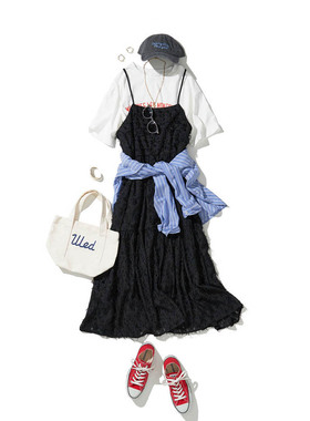 armonia叠搭四季通用 提花吊带连衣裙 行走时摇曳的裙摆非常吸睛