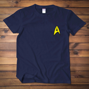 星际迷航  制服标志 夏季短袖T恤男女宽松衣服纯棉半袖