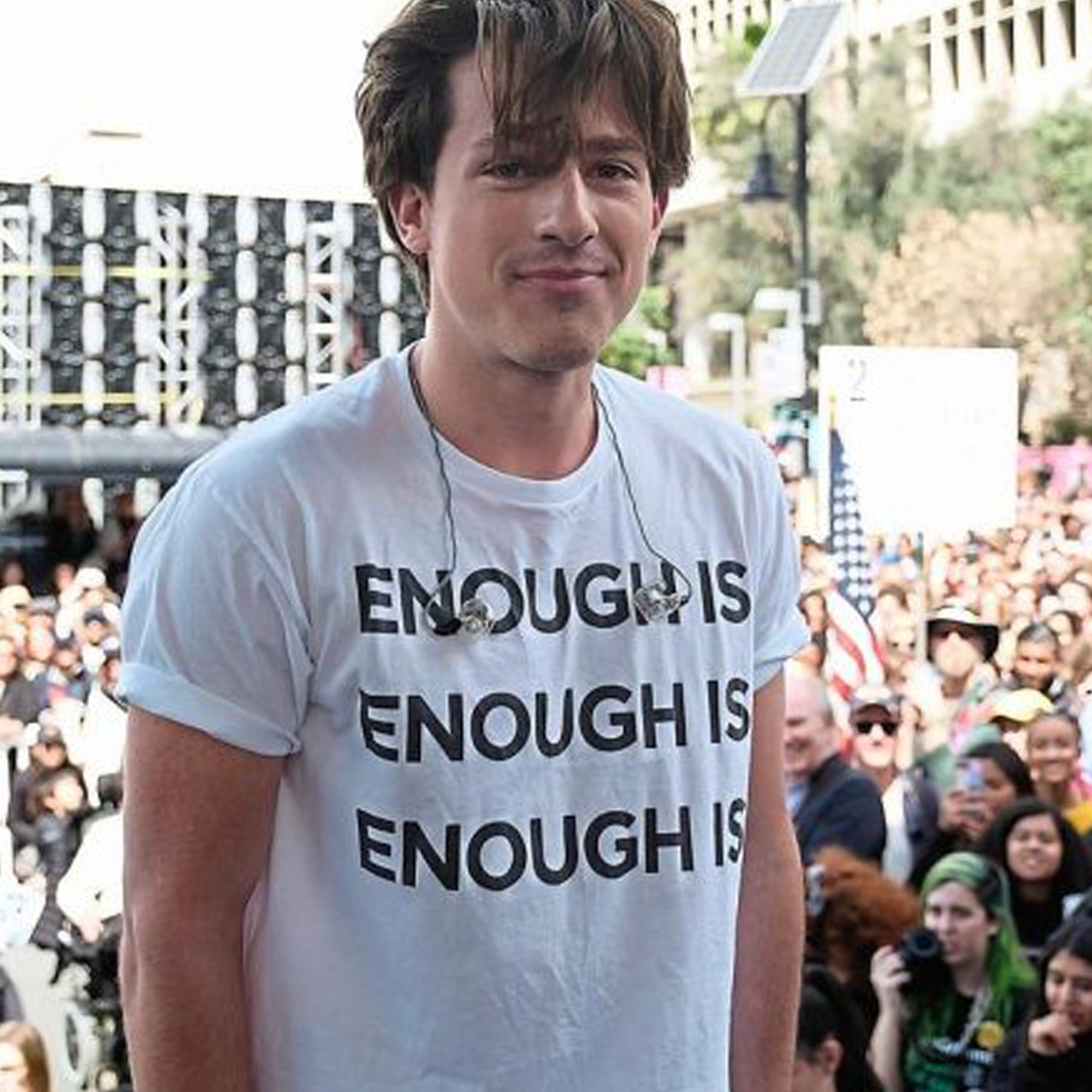 重磅纯棉查理·普斯 charlie puth 断眉同款 短袖T恤圆领美式复古